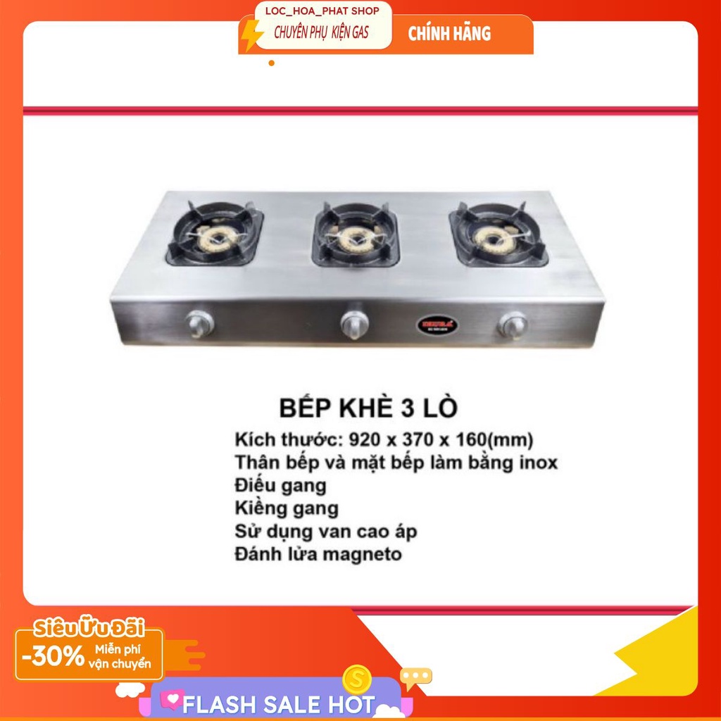 [HCM]BẾP KHÈ MẶT INOX 3 LÒ - BẾP KHÈ