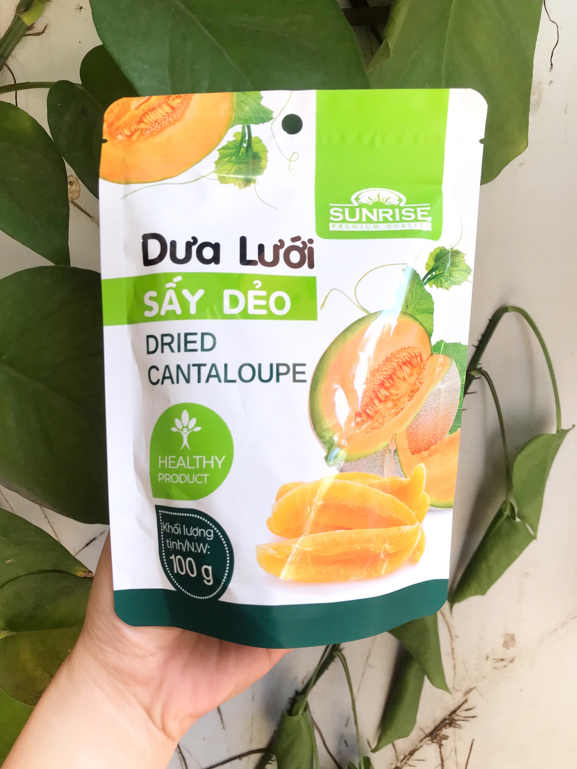 Dưa Lưới Sấy Dẻo Sunrise Dried Cantaloupe (Túi Zip 100g)