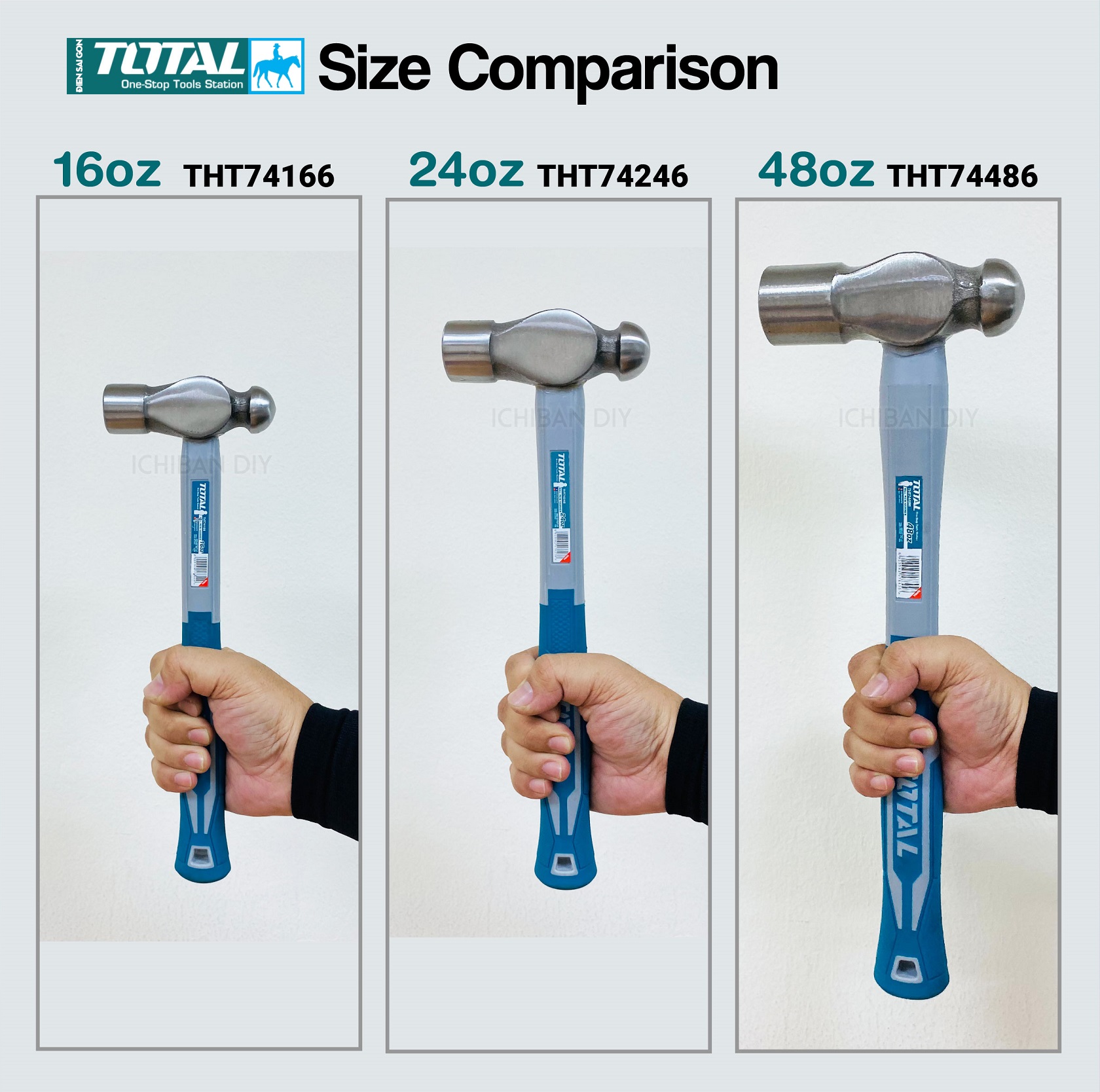 BÚA ĐẦU TRÒN 48oz 1300g TOTAL THT74486
