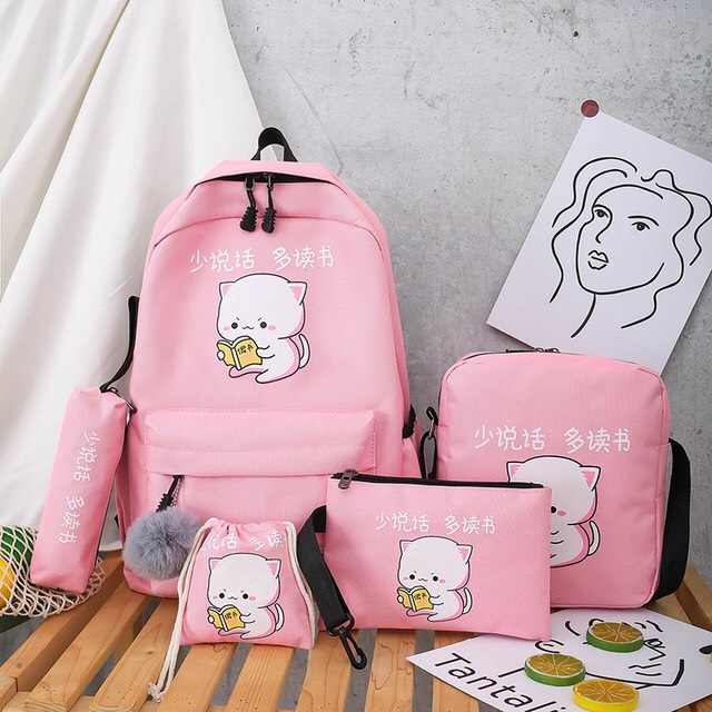 [HCM]BALO THỜI TRANG 4 MÓN MÈO ĐỌC SÁCH