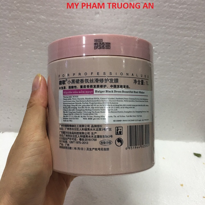 Kem ủ xả tóc siêu mượt HUIGER Black dress 1000ml