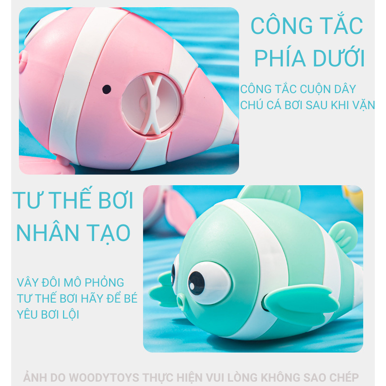 Đồ chơi nhà tắm Cá Hề vặn cót đáng yêu cho bé