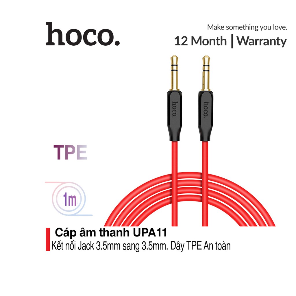 Cáp âm thanh hoco upa11 aux dài 1m - jack 3.5mm