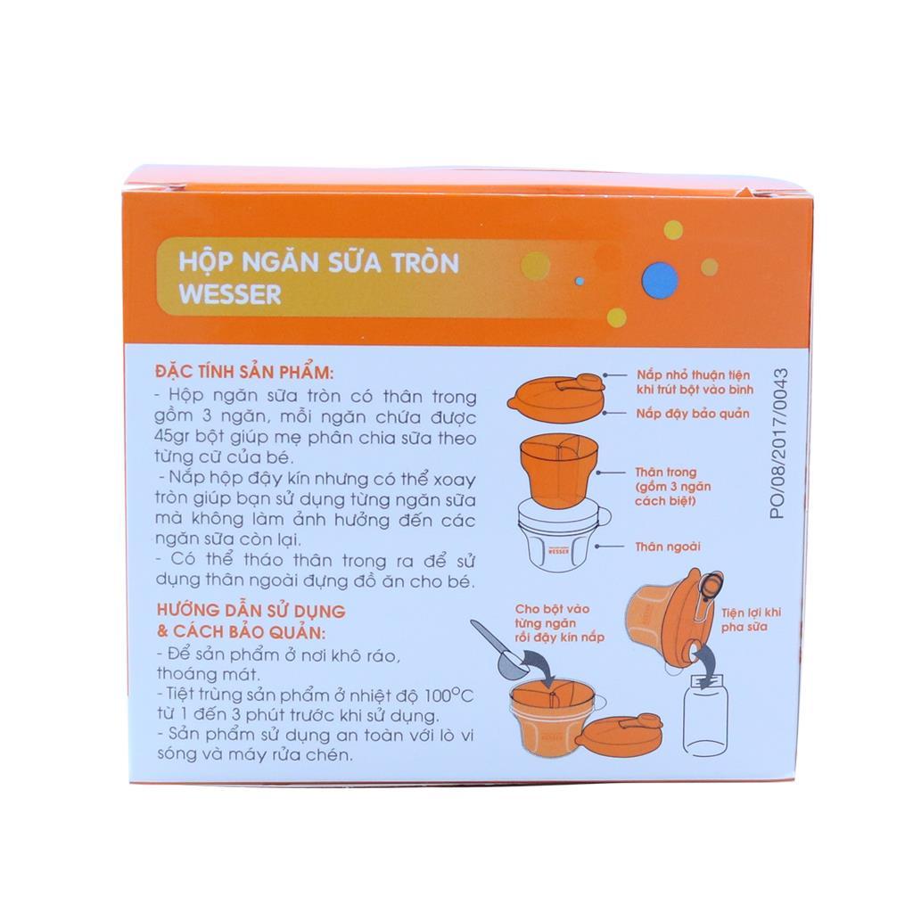 [HCM]Hộp Ngăn Chia Sữa Tròn Wesser 45gr