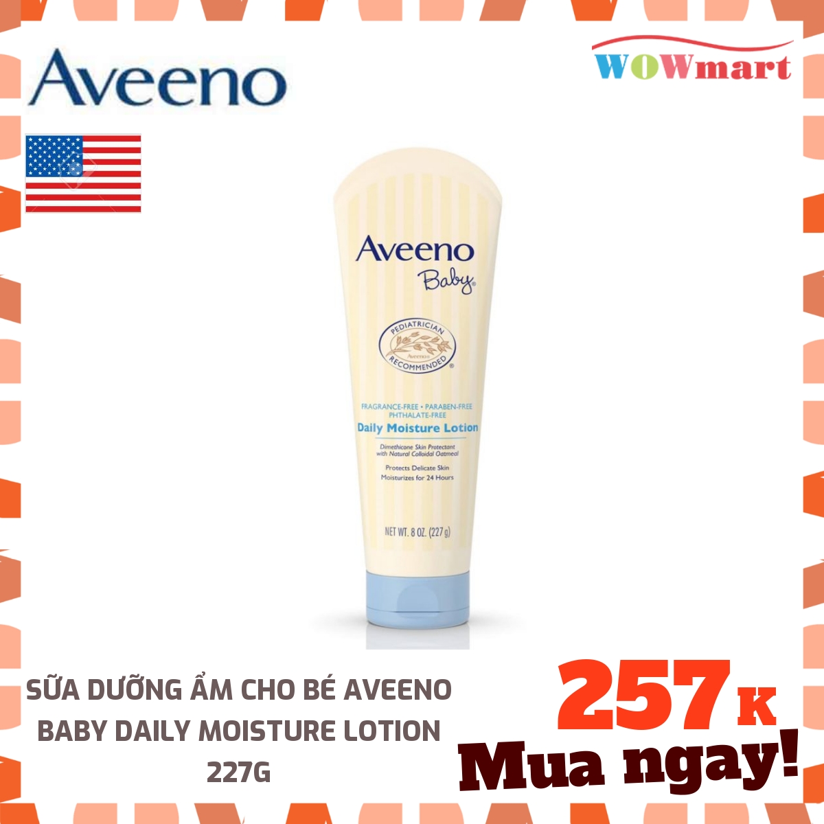 HCMSữa dưỡng ẩm cho bé Aveeno Baby Daily Moisture Lotion 227g - MỸ