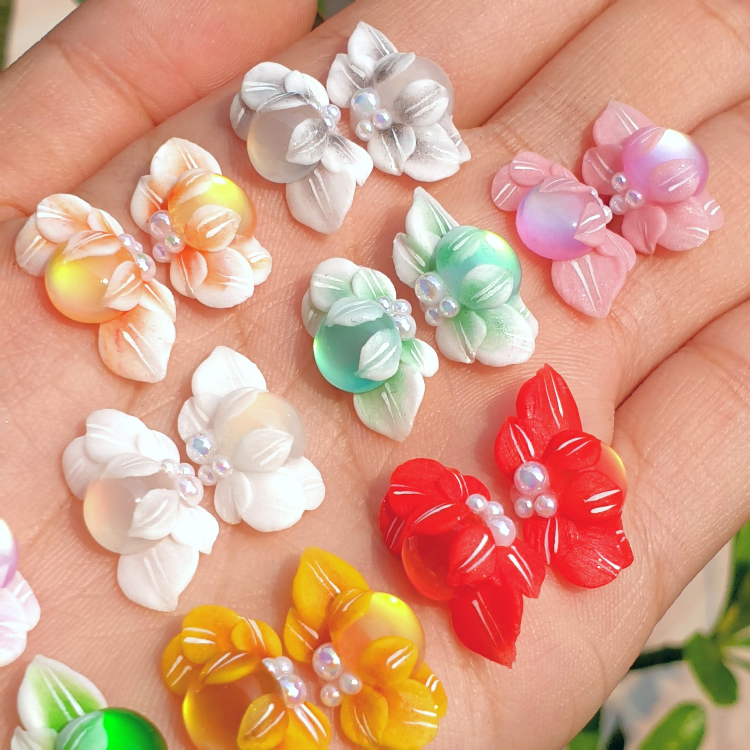 [HCM]Hoa bột nổi - hoa nửa ôm đá mắt mèo 12HB