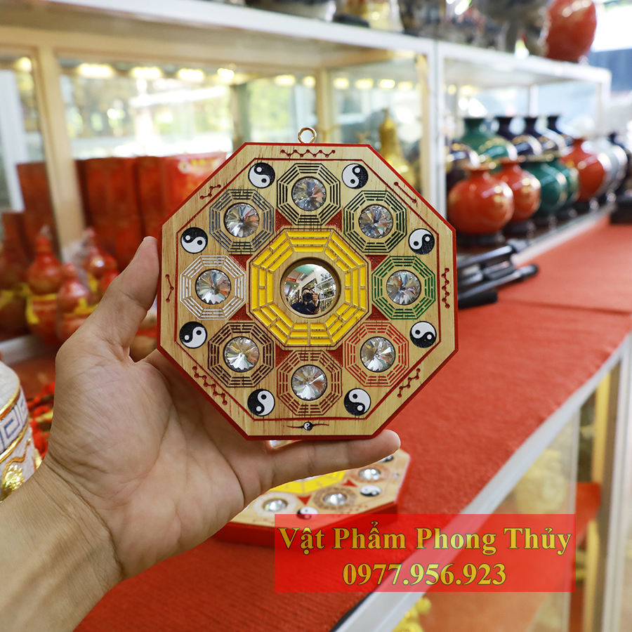 Đào mộc cửu cung bát quái gỗ đào cầu lồi