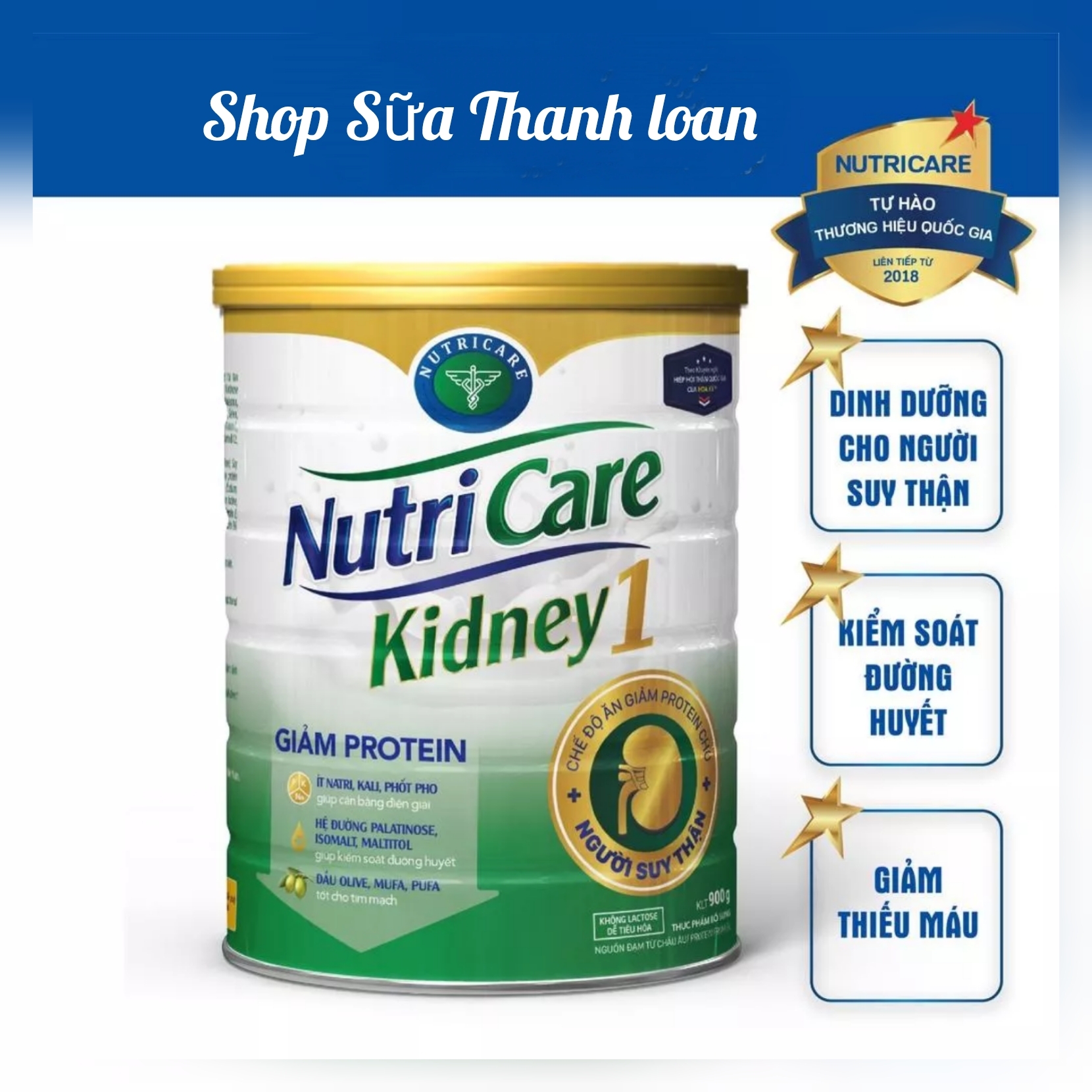 Sữa bột nutricare kidney 1 dinh dưỡng y học cho người suy thận 900g.