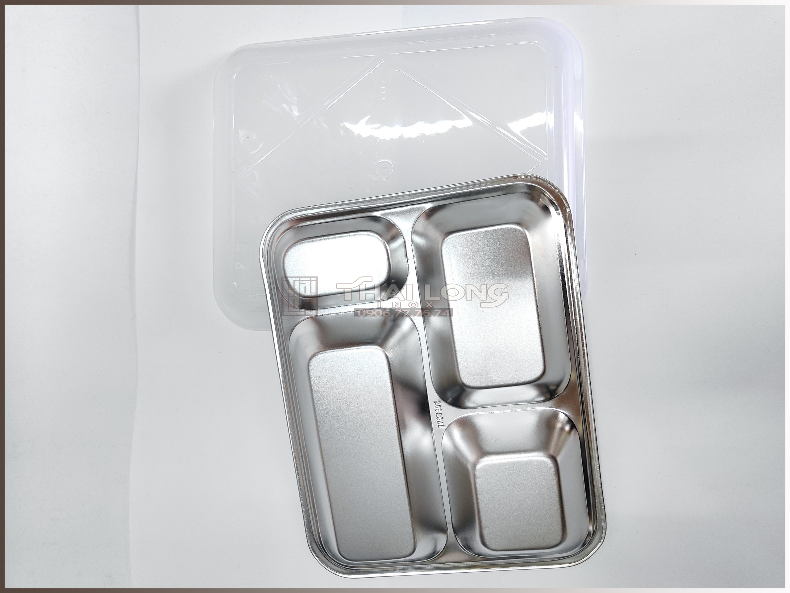 Khay Cơm Inox 4 Ngăn Nhỏ [Có sẵn] [Rẻ vô địch] [Ảnh thật] [Chính hãng]
