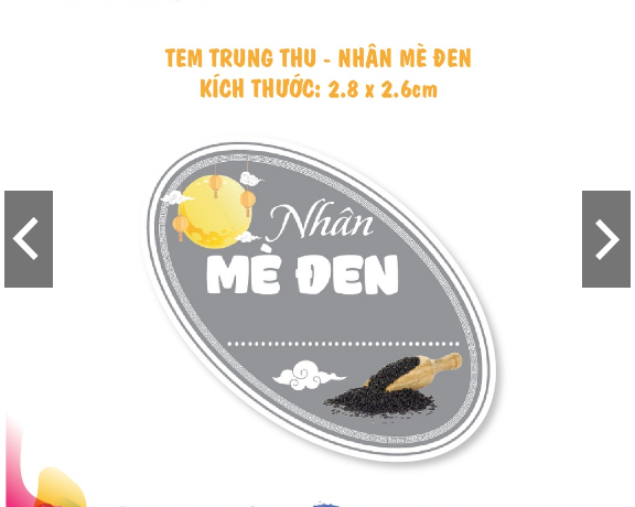 Tem dán elip - nhãn dán nhân bánh trung thu - mới 2023