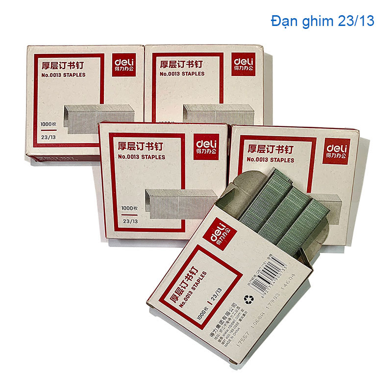 Đạn Ghim Deli 23/13 Kim Bấm Cho Máy Dập Ghim Cỡ Đại 100 Tờ, Ghim Dập Chất Lượng Không Gỉ Chuyên Văn Phòng Phẩm VP03