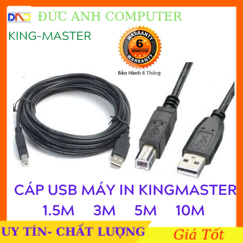 Cáp USB máy in 5M - 10M Kingmaster chống nhiễu -Chính Hãng Phân Phối, Full Box, Bảo Hành 6 Tháng 1 đổi 1