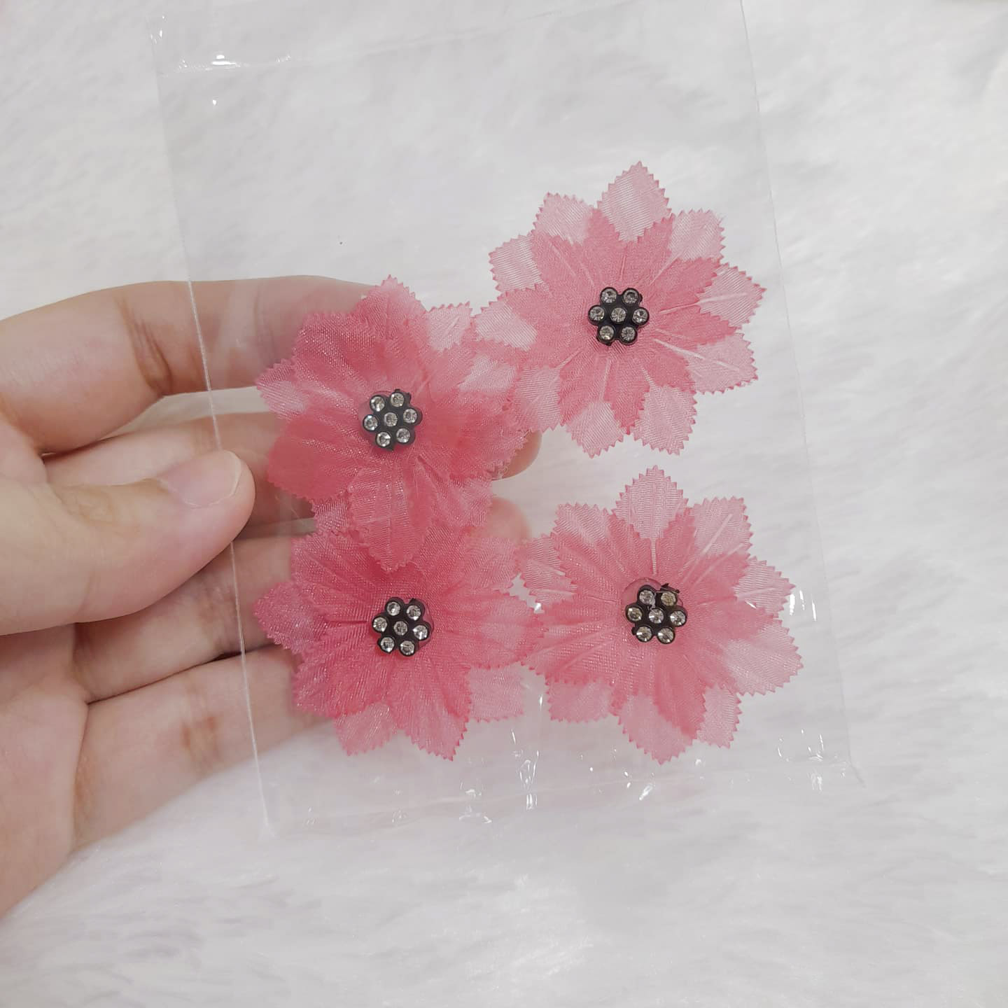 Set hoa voan nhiều màu đính kết trang phục áo váy đầm dễ thương