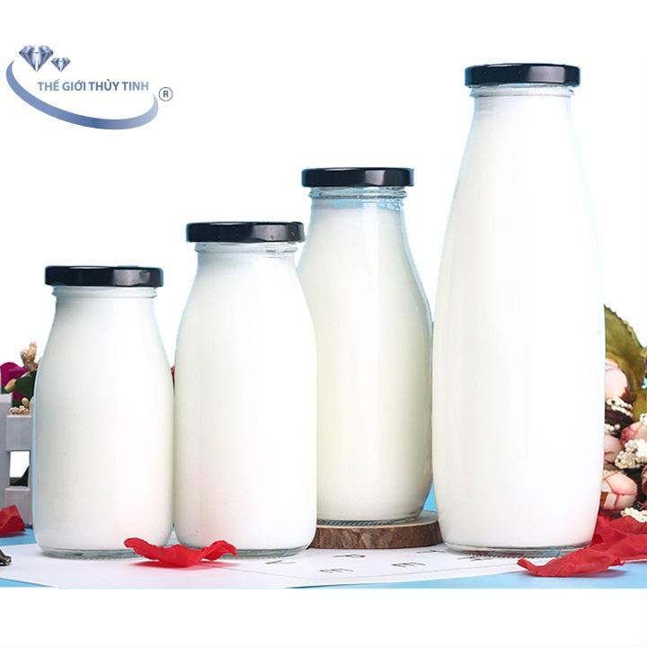 CHAI THỦY TINH ĐỰNG SỮA NẮP THIẾC 200ML