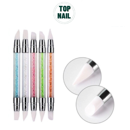 Bút silicon nail trang trí móng tay , miết foi dán, Bút nặn hoa 2 đầu Sét 5 cây