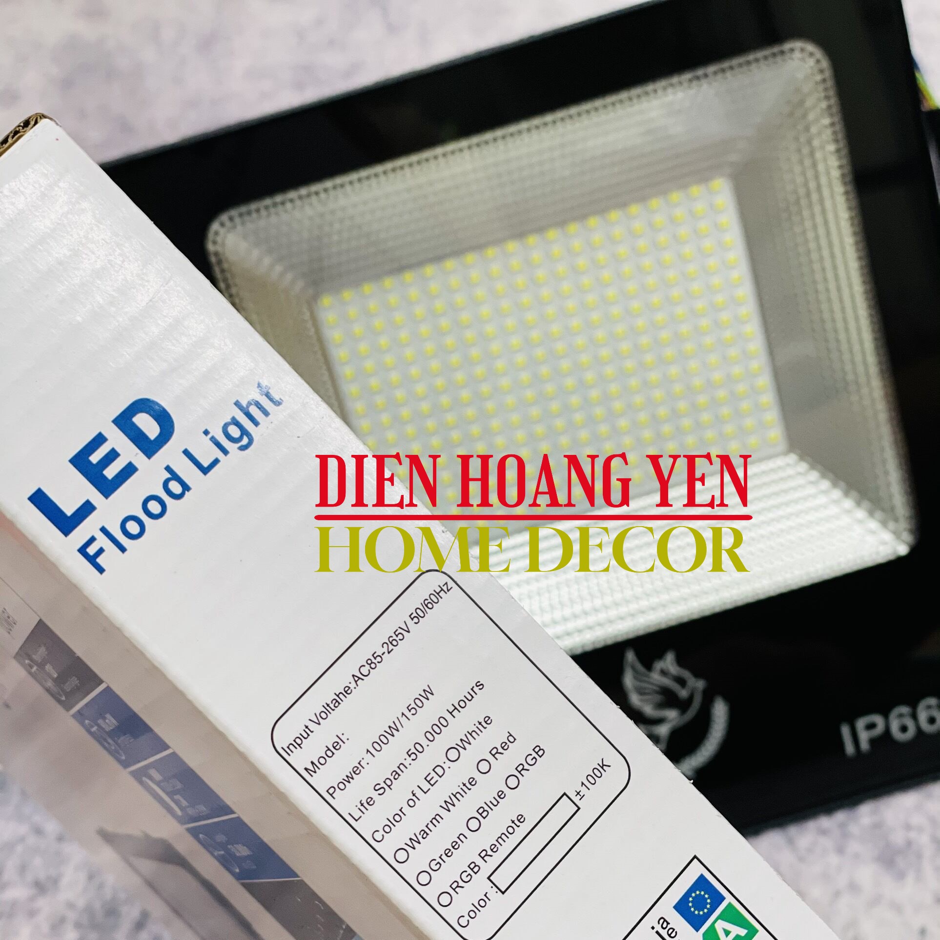 Đèn Pha Led IP66 Siêu mỏng, siêu sáng 100W (Ánh Sáng Trắng)