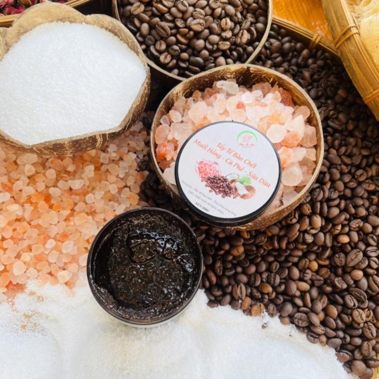 TẨY TẾ BÀO CHẾT MUỐI HỒNG - CÀ PHÊ - SỮA DỪA (HANDMADE)