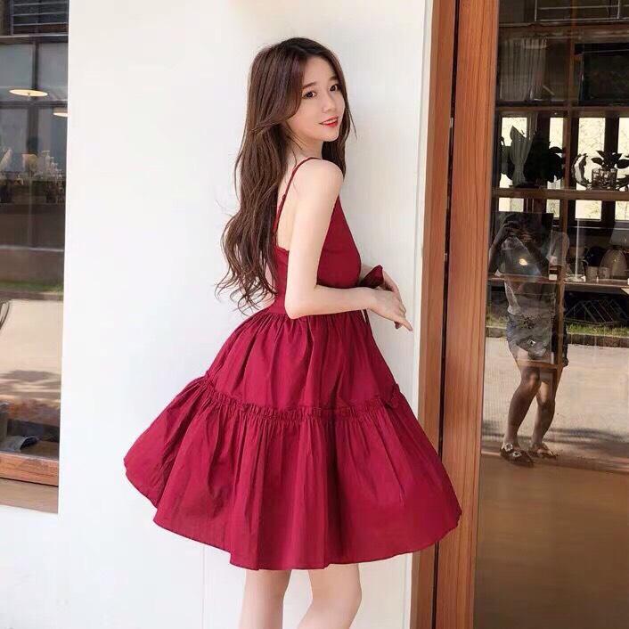 [HCM]Set váy nơ eo  - QH