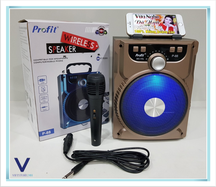 Loa bluetooth p88 / p89 tặng micro hát karaoke