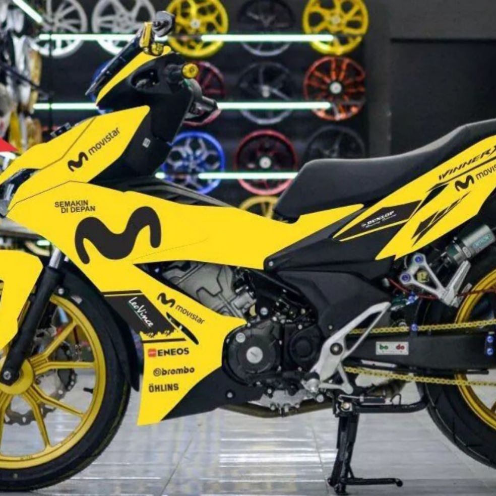 [HCM]Tem xe winnerX  tem rời mẫu movistar dán xe vàng  xe trắng