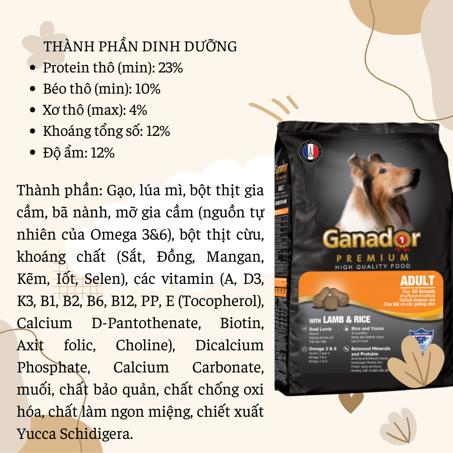 COMBO 5góix400g Thức Ăn Ganador cho chó mọi lứa tuổi