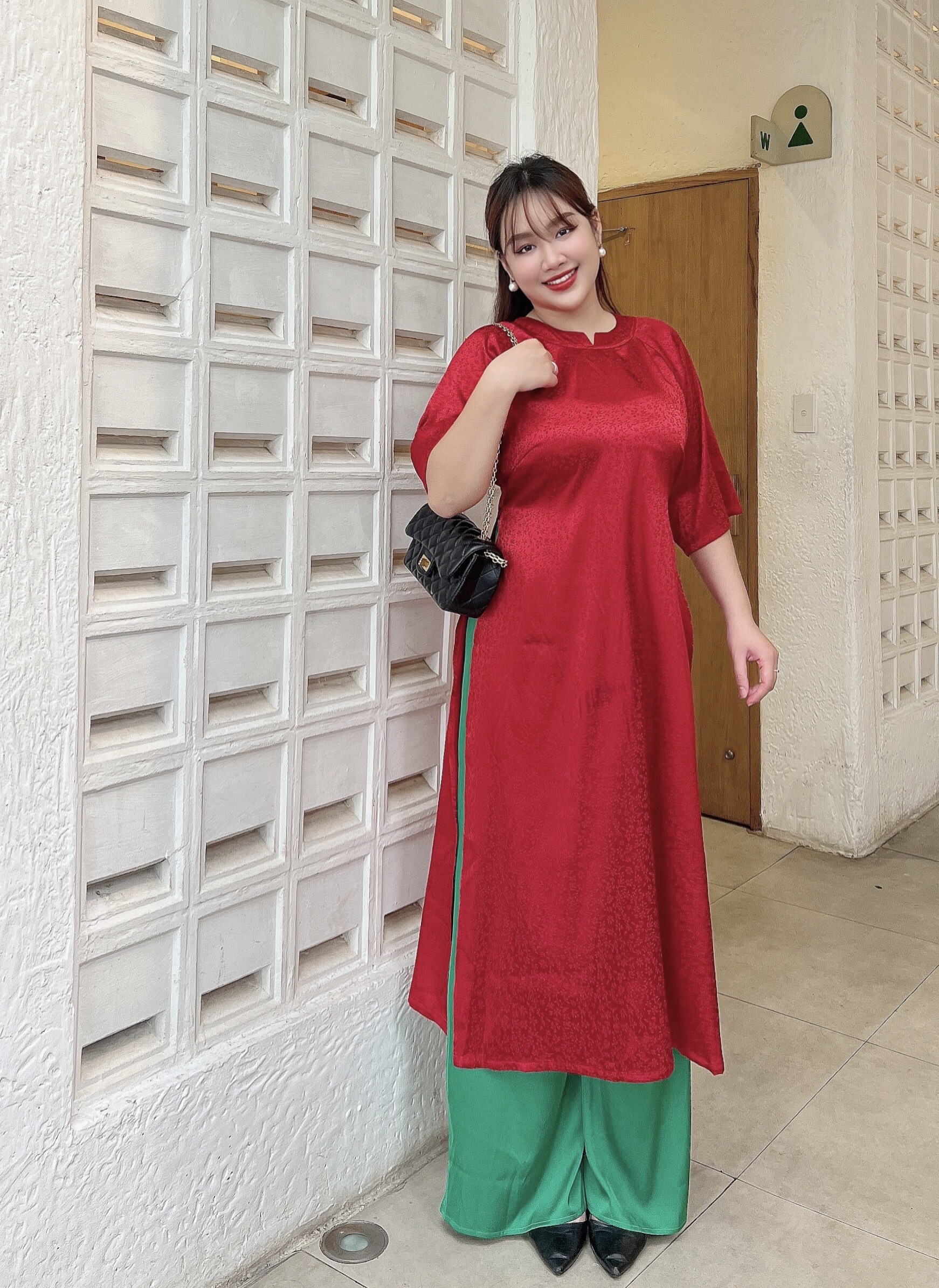 MUA 1 TẶNG 1 - ÁO DÀI BIGSIZE DÁNG SUÔNG CHẤT LỤA GẤM