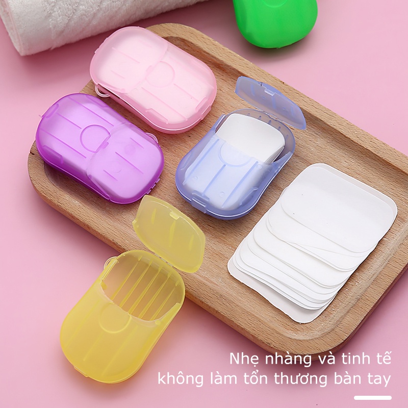 [HCM] Xà Phòng Giấy Dùng 1 Lần,nhỏ Gọn, Tiện Lợi, Dễ Dàng Bỏ Túi Mang Theo(hộp 20 Miếng) CozyZone520