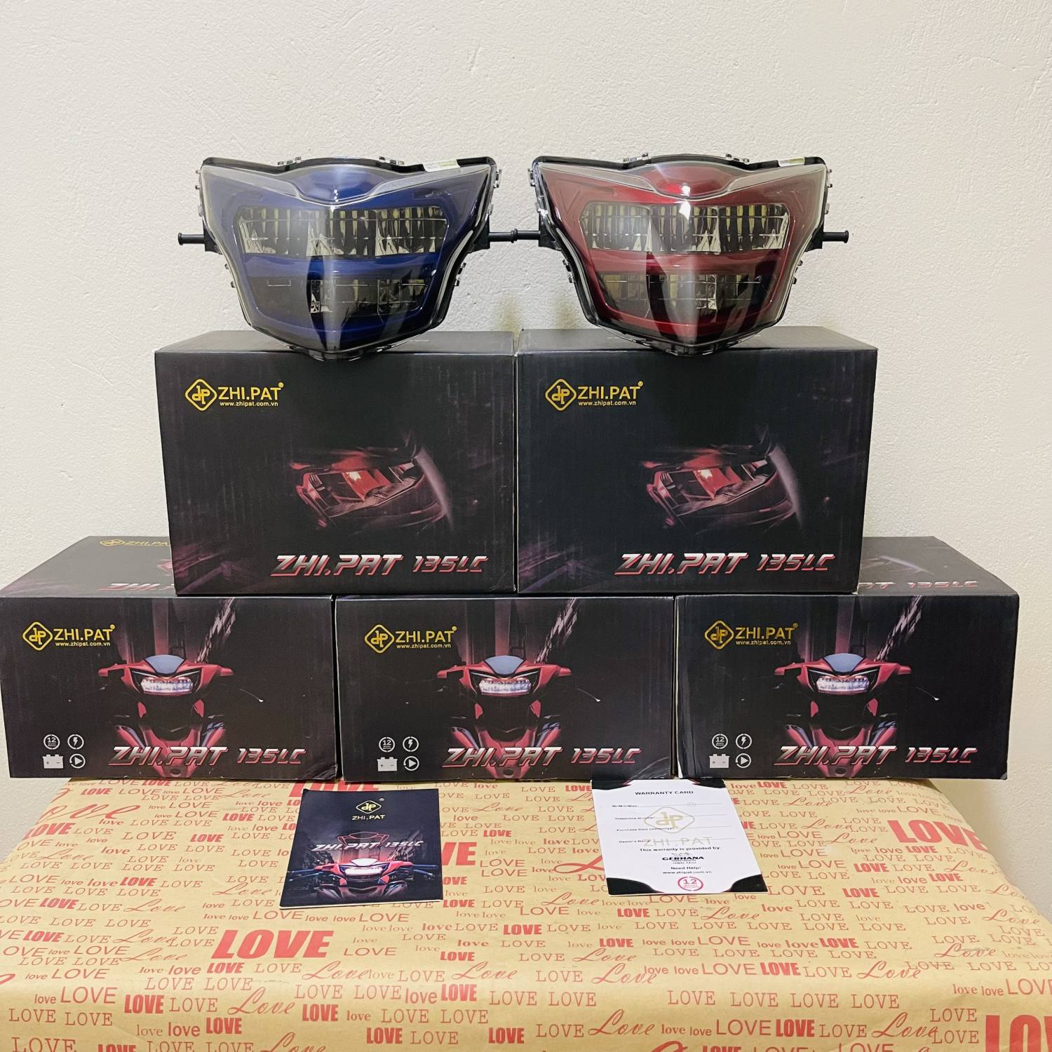 Đèn pha led, chóa đèn led zhipat 2 tầng lc135 malaysia cho exciter 135 - hàng malaysia
