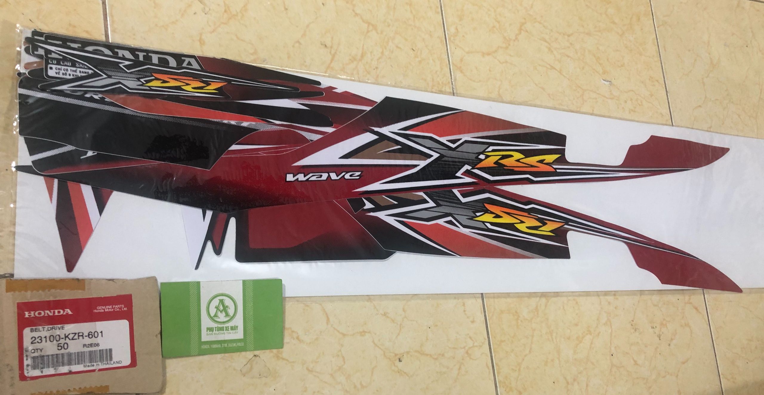 Bộ tem honda wave RSX 100 màu đỏ 3 lớp