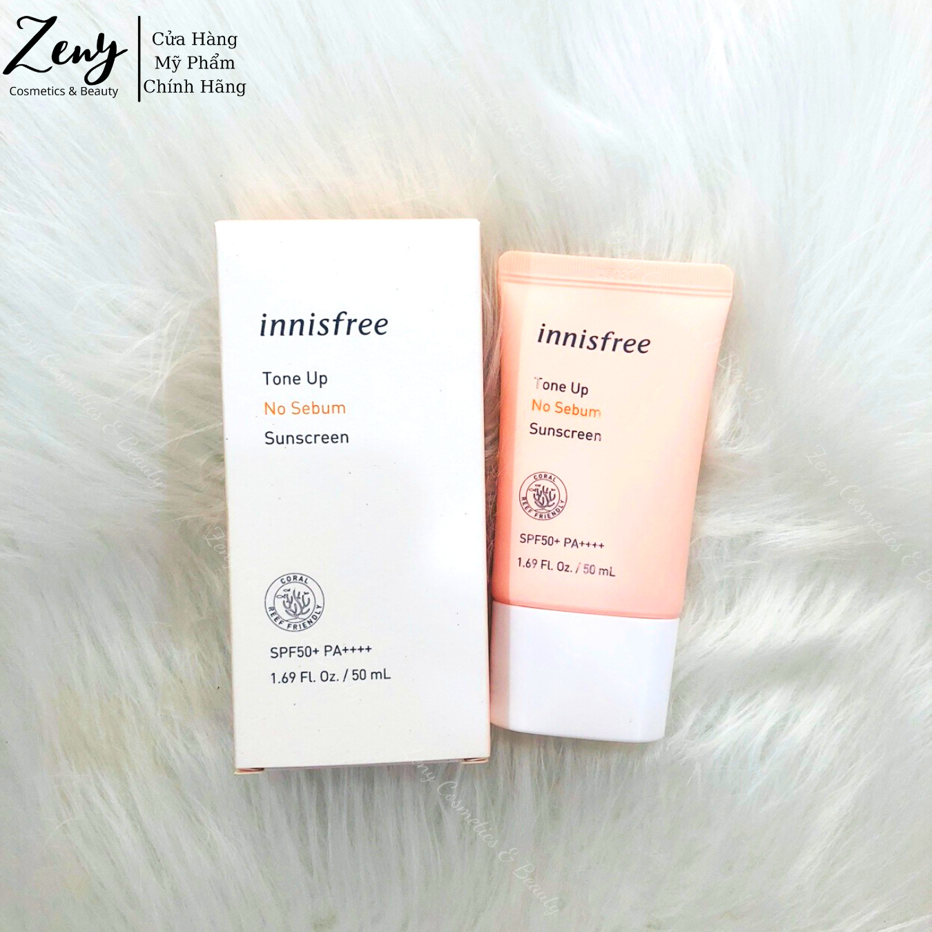 Kem chống nắng nâng tone, kiềm dầu innisfree tone up no sebum sunscreen spf50/pa++++ 50ml
