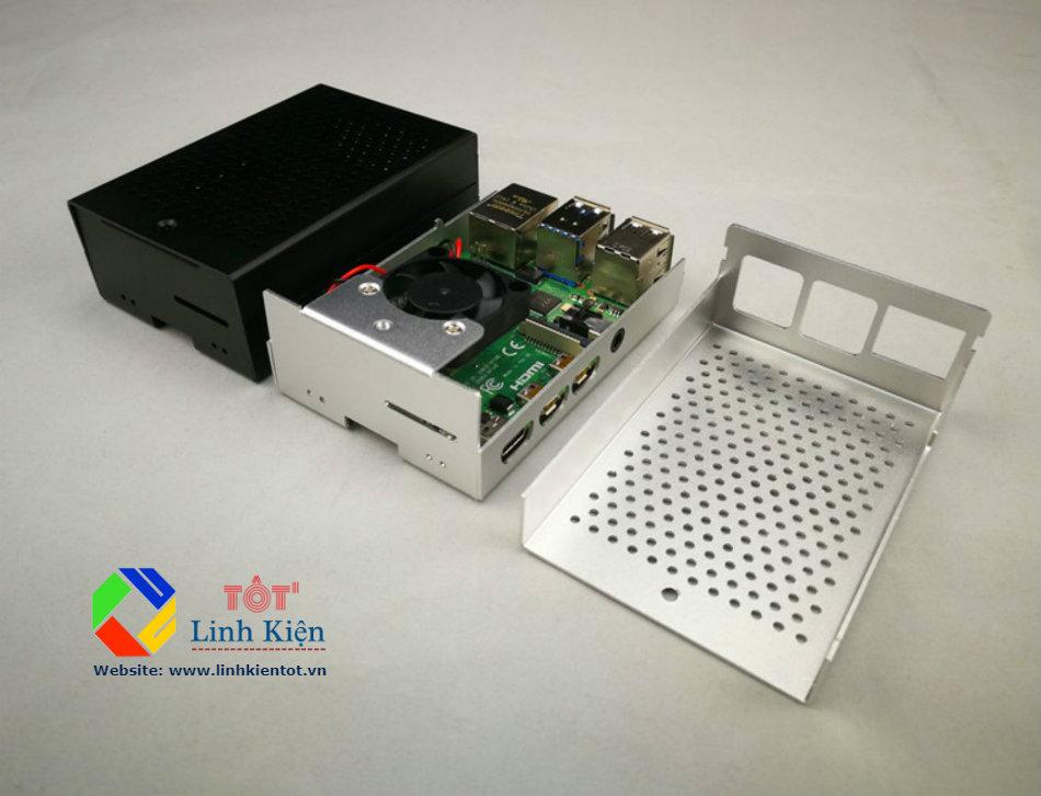 [Kèm Quạt] Vỏ Case Nhôm Bảo Vệ Raspberry Pi 4 Model B - Thiết Kế Thông Minh