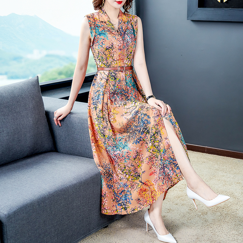 FaLeeOn FASHIEN Thanh Lịch Váy Liền 2020 Năm Mẫu Mới Quần Áo Nữ Tuổi Mùa Xuân Và Mùa Thu 35-45 Trang Phục Mùa Hè Quần Áo Mùa Xuân Tay Áo 5 Phân