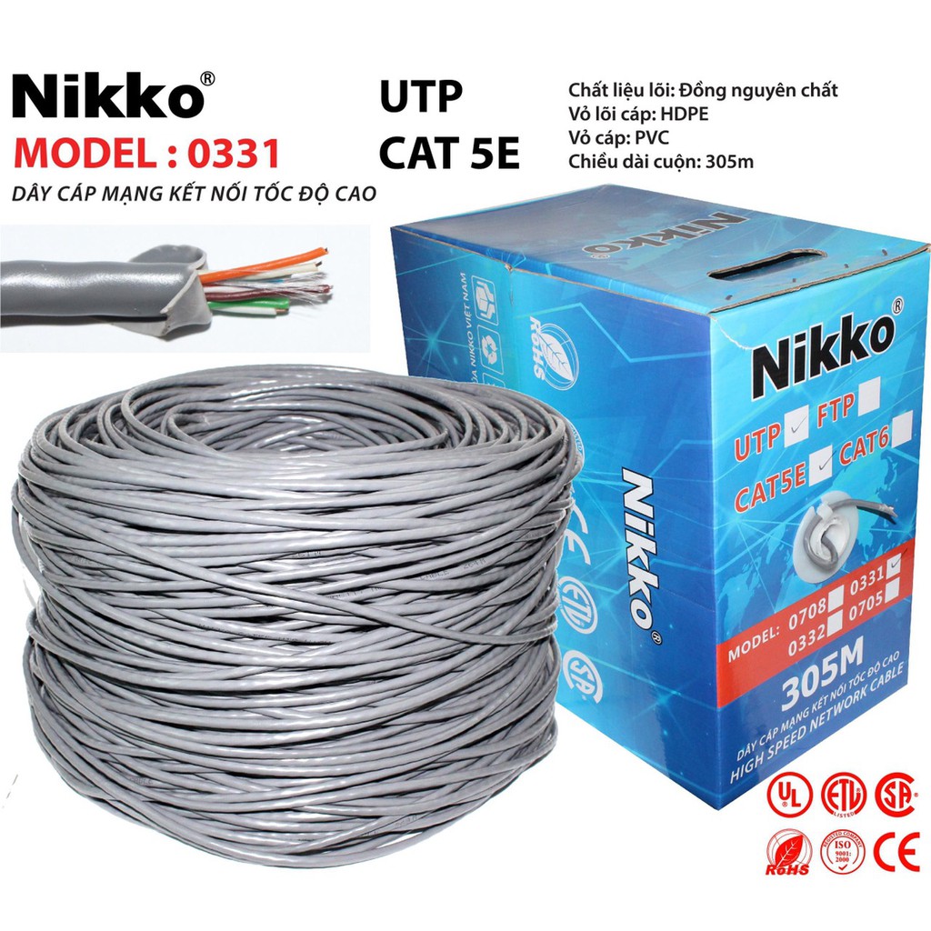 THÙNG CÁP MẠNG NIKKO 0331 CAT 5E