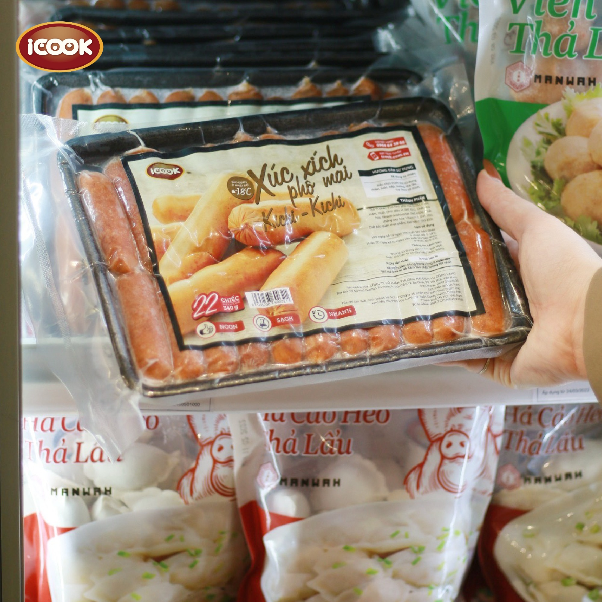 [Chỉ giao HN] Xúc xích phomai Kichi- Kichi 340gr