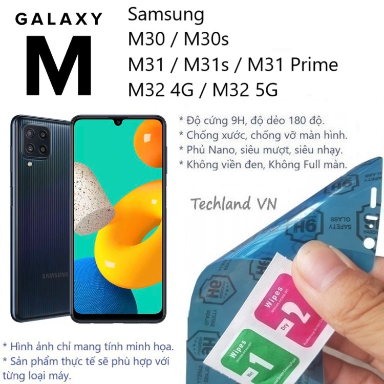 Cường Lực Phủ Nano Samsung M30 / M31 / M32 / M30s / M31s / M31 Prime 4G / 5G - Trong Suốt, Không Full Màn, Không Viền Đen