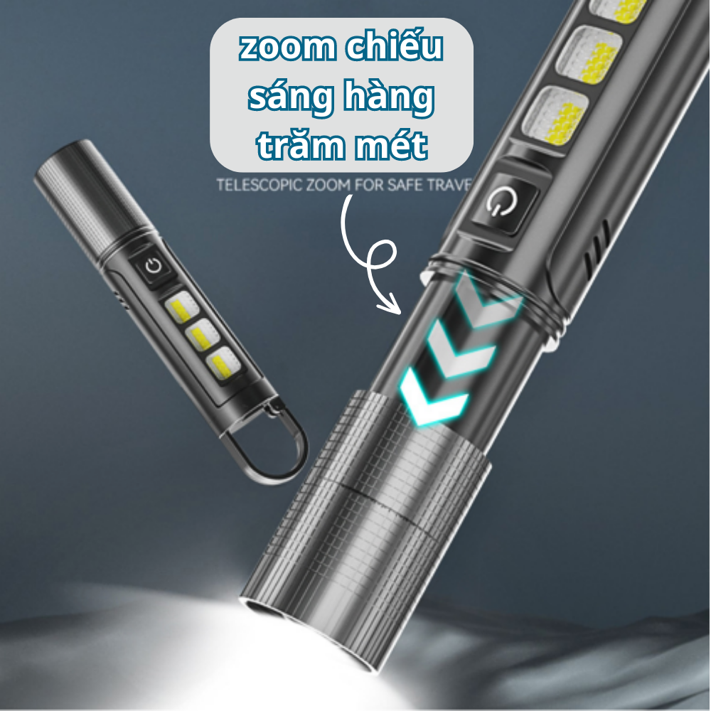 Đèn pin mini siêu sáng cầm tay có zoom chiếu sáng xa trăm mét - Đèn bin ...