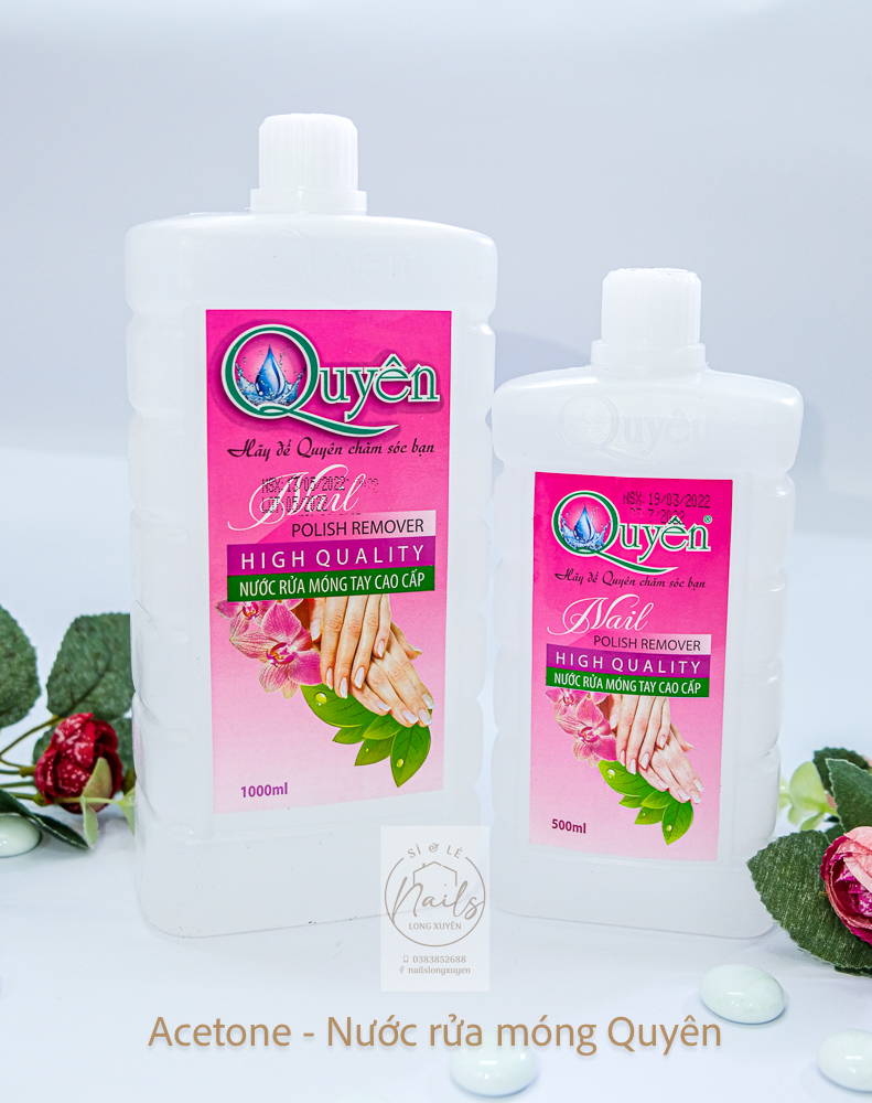Nước rửa móng tay 500ml, nước rửa móng Quyên