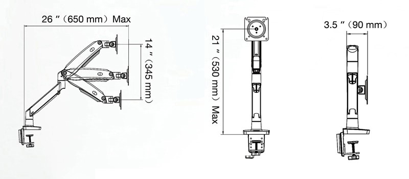 Giá treo màn hình máy tính NB F100A 22 - 35 inch tải trọng 12kg, cột treo màn hình NB H100 linh động hơn, tối ưu hơn, chiều cao lớn hơn