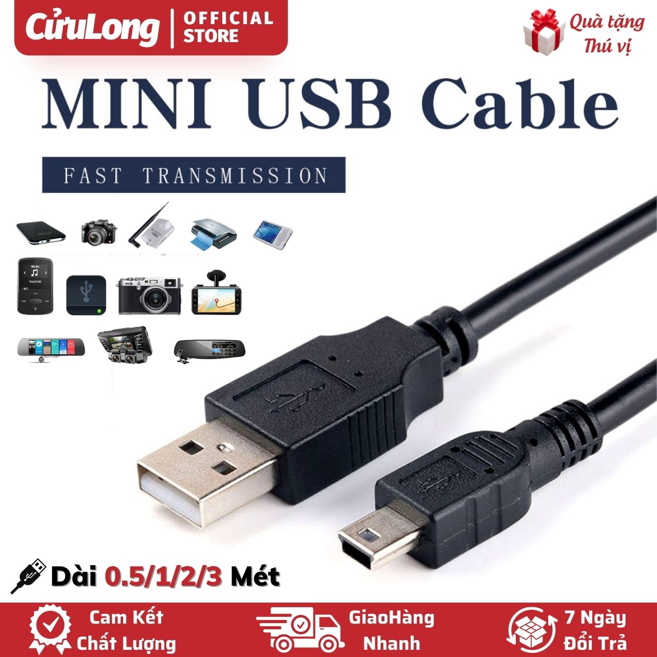 Mini USB charging data cable mini USB square head for camera computer laptop game console MP3 player MP4 GPS Camera
