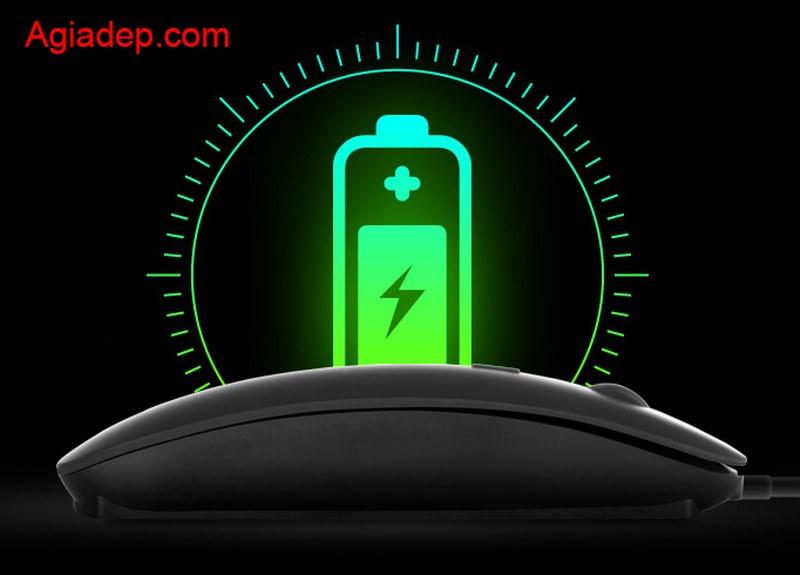 Chuột không dây tự sạc M1 (Wireless Mouse Re-chargeable) Siêu nhỏ, nhẹ, mỏng (trắng)