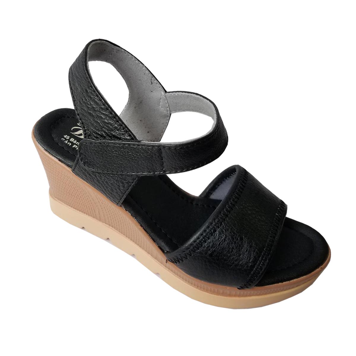 Giày Đế Xuồng Nữ Da Bò Thật BIGBEN Cao 7 Phân DS18