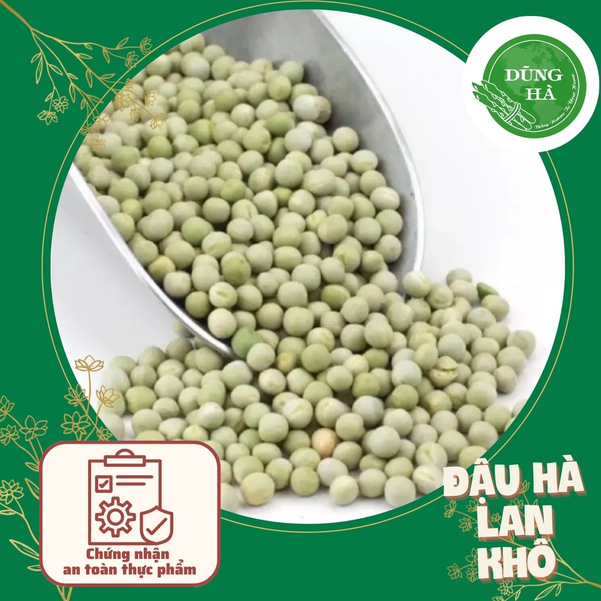 1 kg Đậu Hà Lan Nhập Canada Sấy Khô - Hàng Date Mới