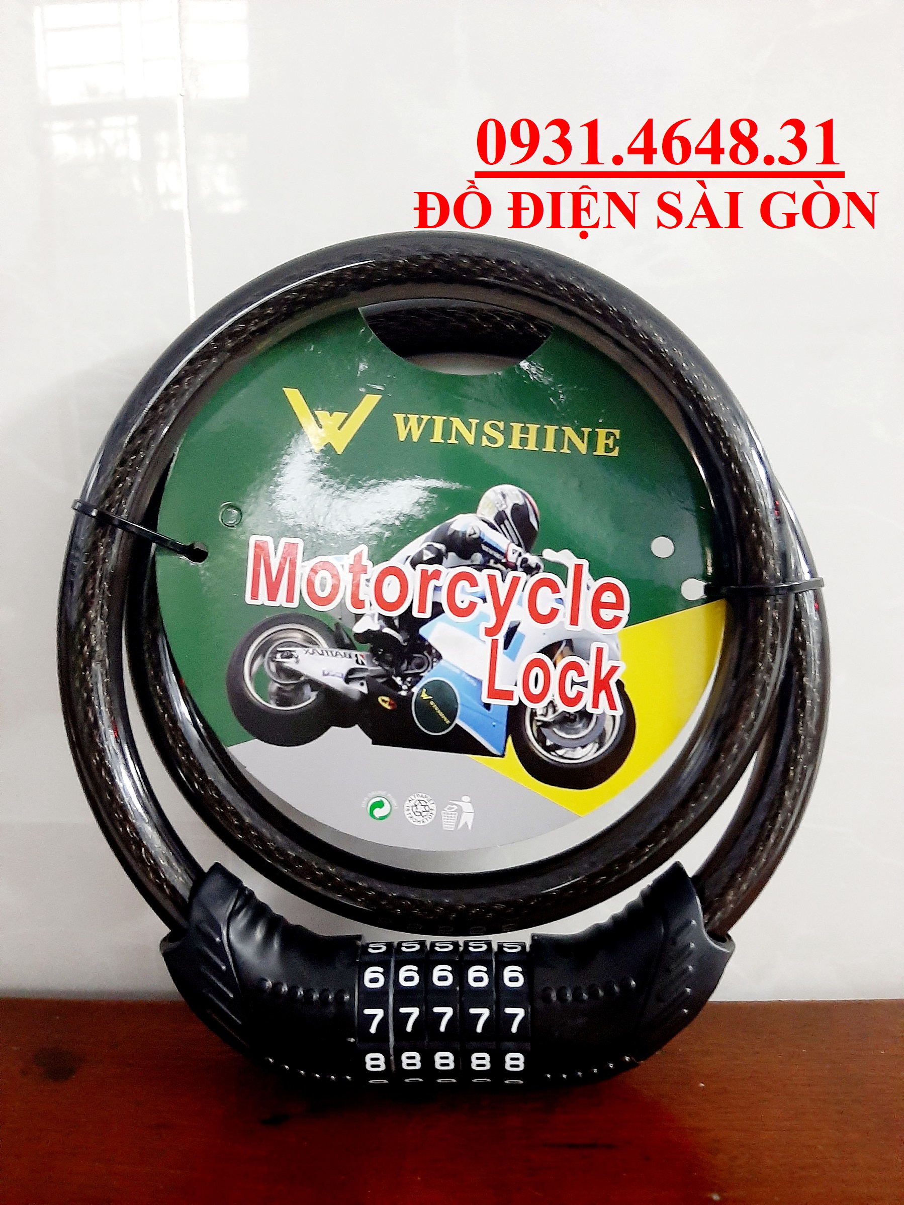 Ổ khóa dây 5 số winshine sử dụng khóa xe đạp, xe máy an toàn.