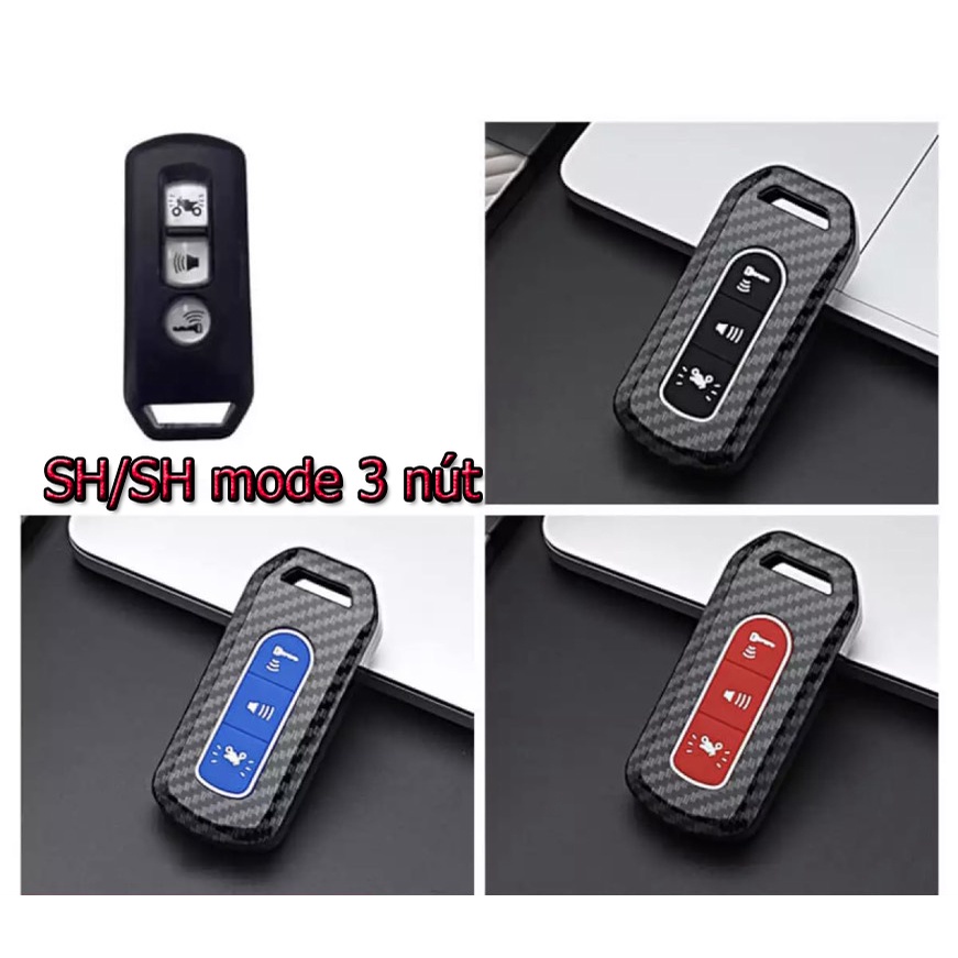 Bọc Chìa Khóa Smartkey SH và Sh mode ( 3 nút ) Ốp Carbon
