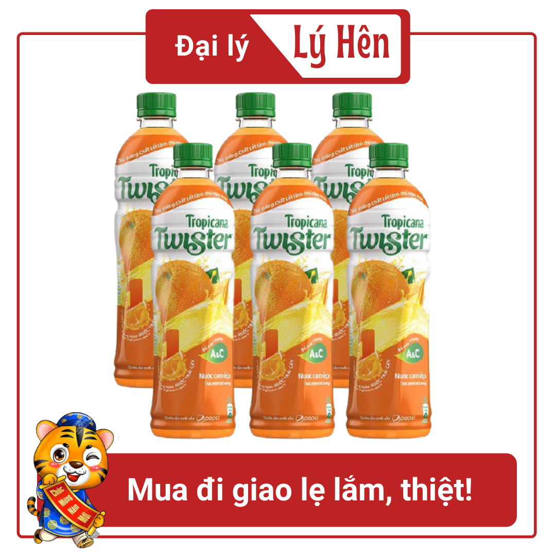 Thùng 24 Chai Nước Cam Ép Twister Tropicana Chai Nhựa 455ml Date Luôn Mới