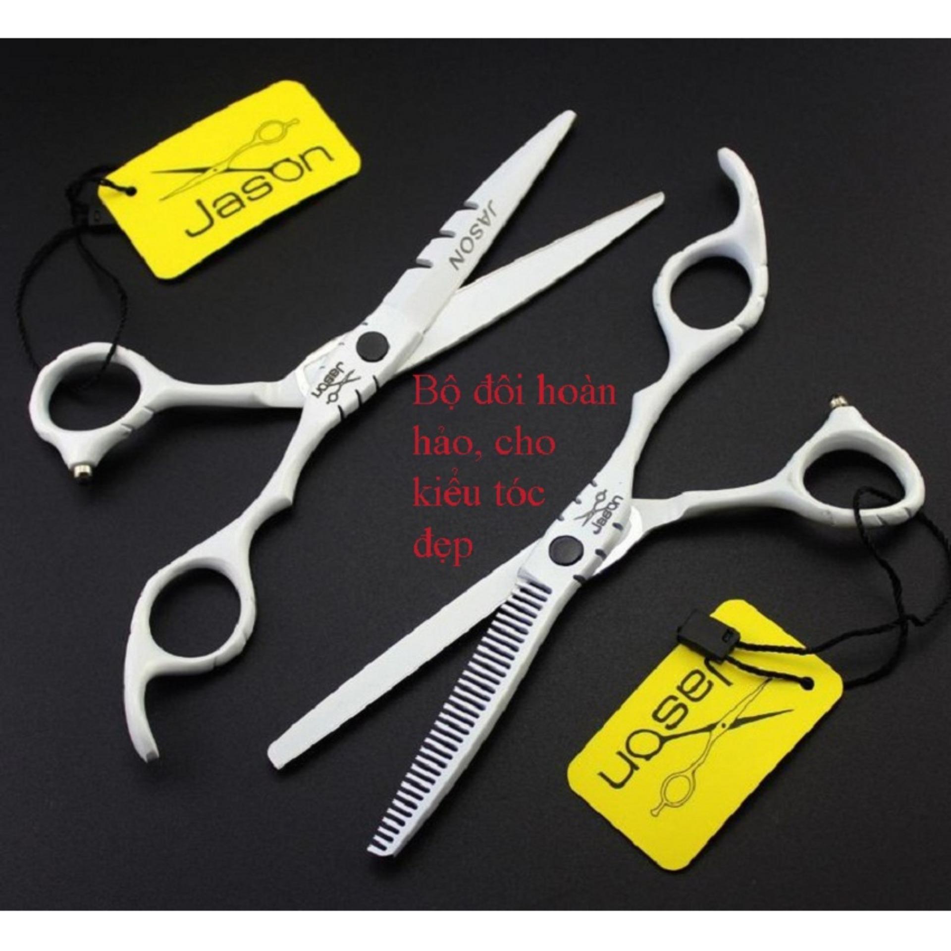Kéo cắt tóc, bộ kéo cắt tóc- bộ kéo cắt tỉa tóc cao cấp jason 008. tông đơ shop.