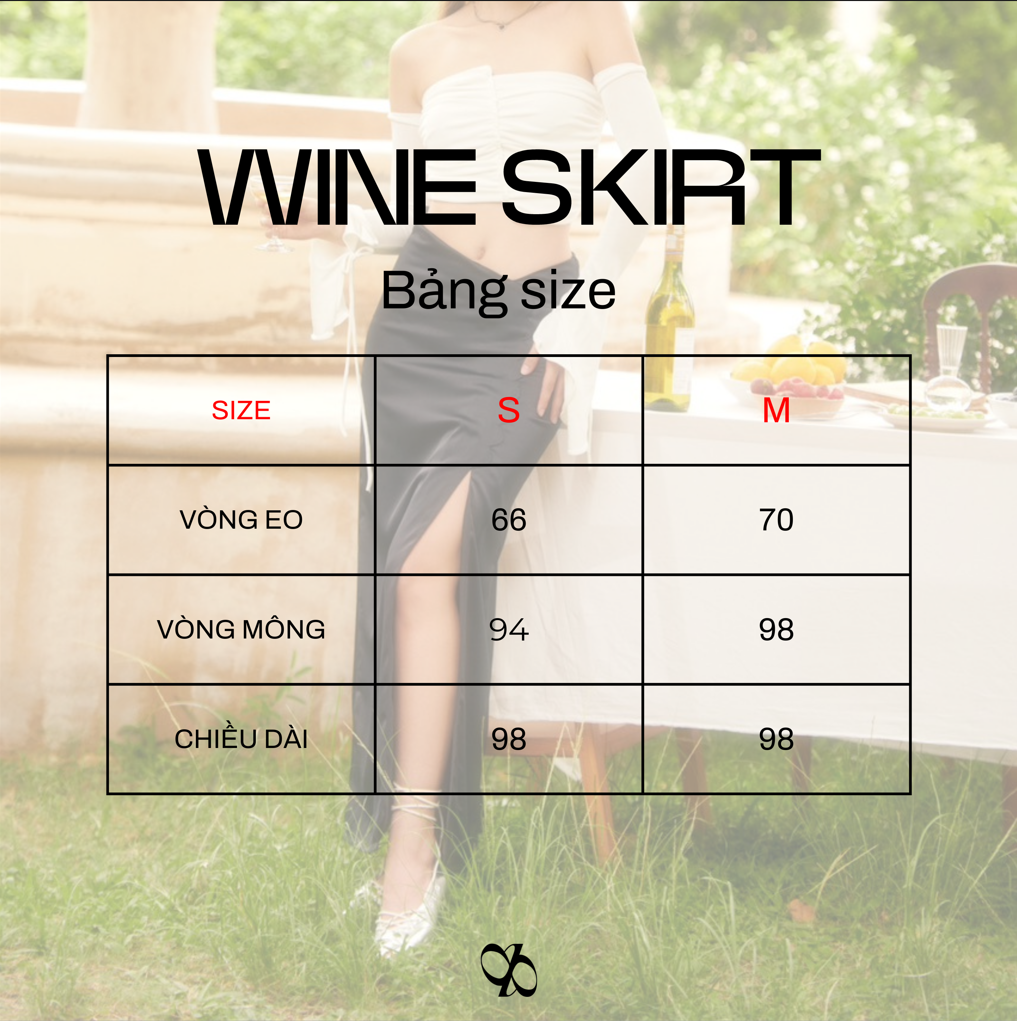 INTO.EIGHT | Chân váy lụa satin xẻ tà cao INTO.EIGHT thiết kế (WINE SKIRT)