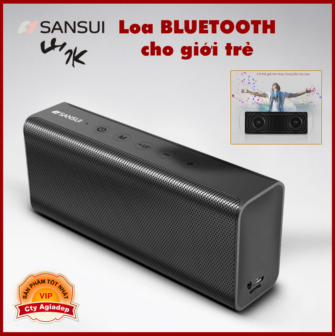 Loa di động bỏ túi sansui nhật bản chất lượng vượt trội t28