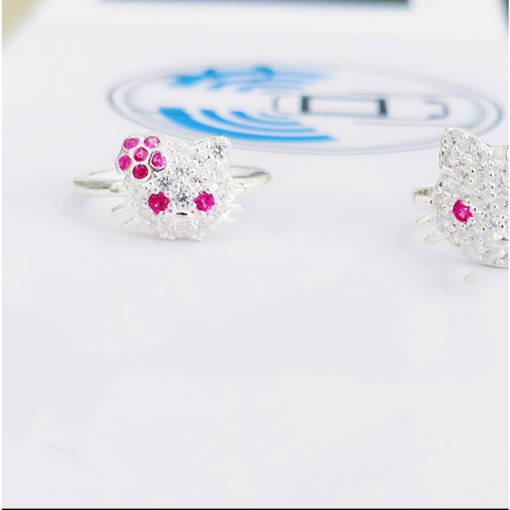 Nhẫn Cho Bé Gái Bạc 925 Hello Kitty Đính Đá - Trang Sức HVJ