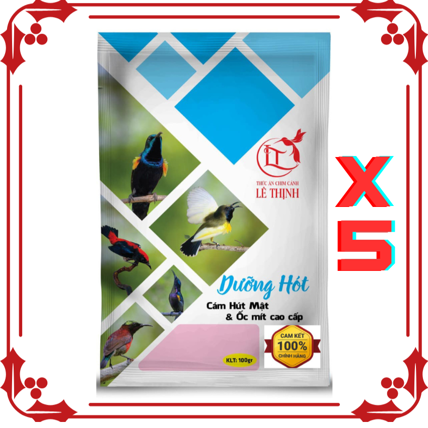 Combo 5 gói Dưỡng Hót Lê Thịnh, cám chim hút mật Lê Thịnh